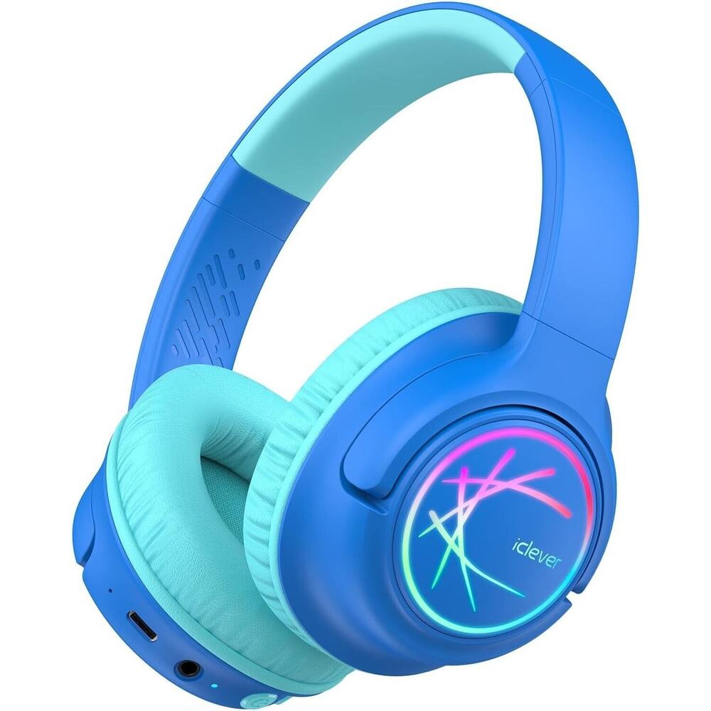 iClever Kids Bluetooth Headphones with LED Lights, Safe Volume